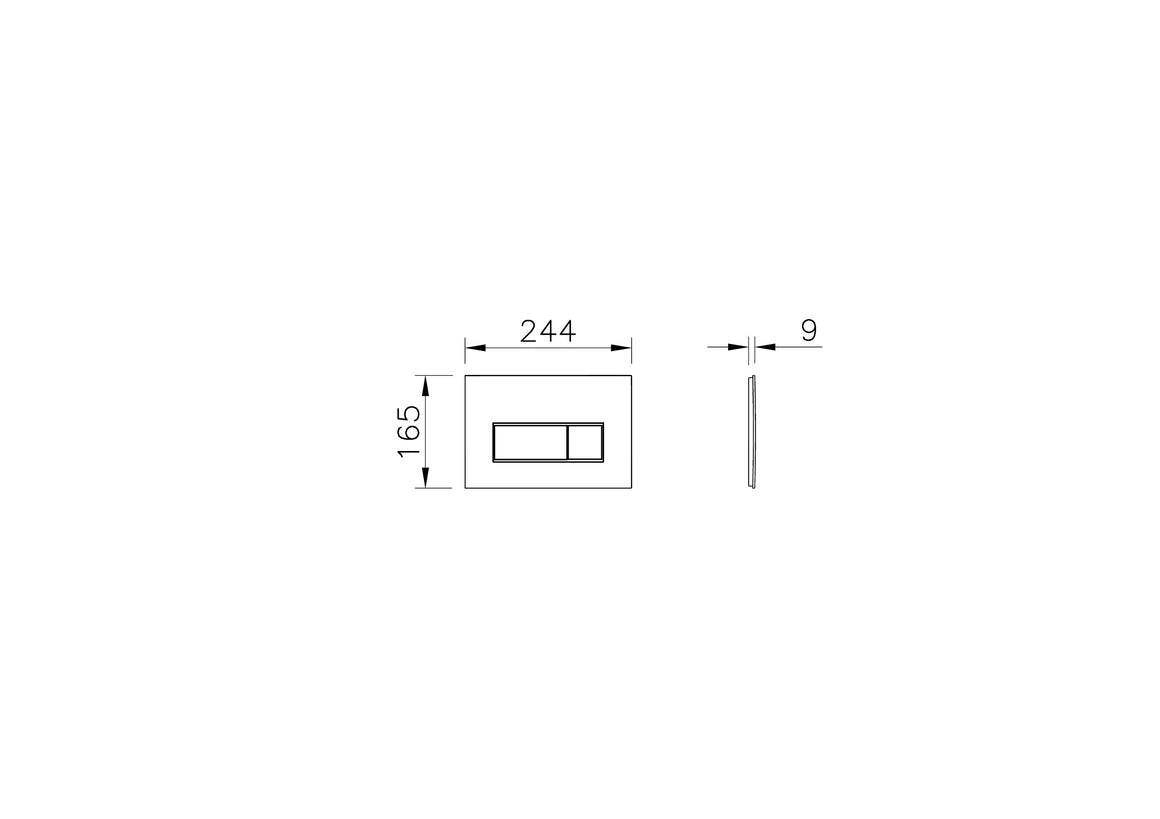 VitrA Root Square Bedieningspaneel – Technische tekening – 740-2311 #variant_57380286923076