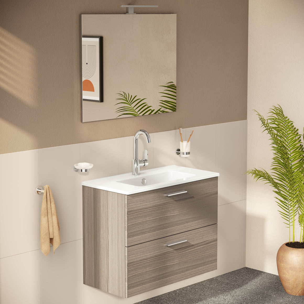 VitrA Mia Badkamermeubelset met lades 80 cm – Gebruikssituatie – 75101 #variant_57380268769604