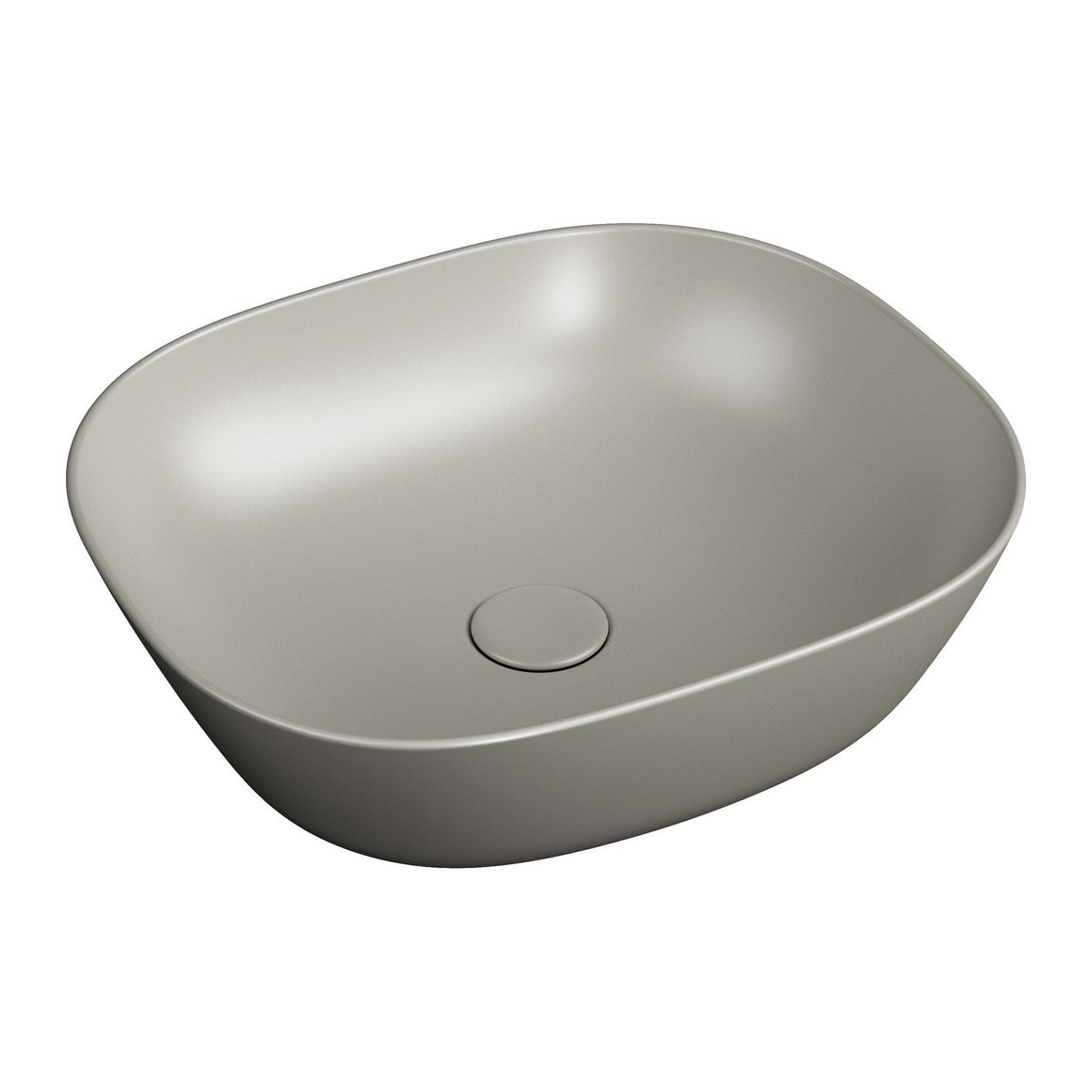 VitrA Plural Wastafel Vierkant, Mat Taupe #variant_57380264378692