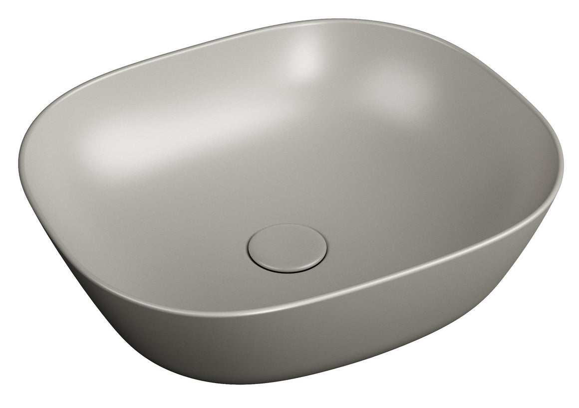 VitrA Plural Wastafel Vierkant, Mat Taupe #variant_57380264378692