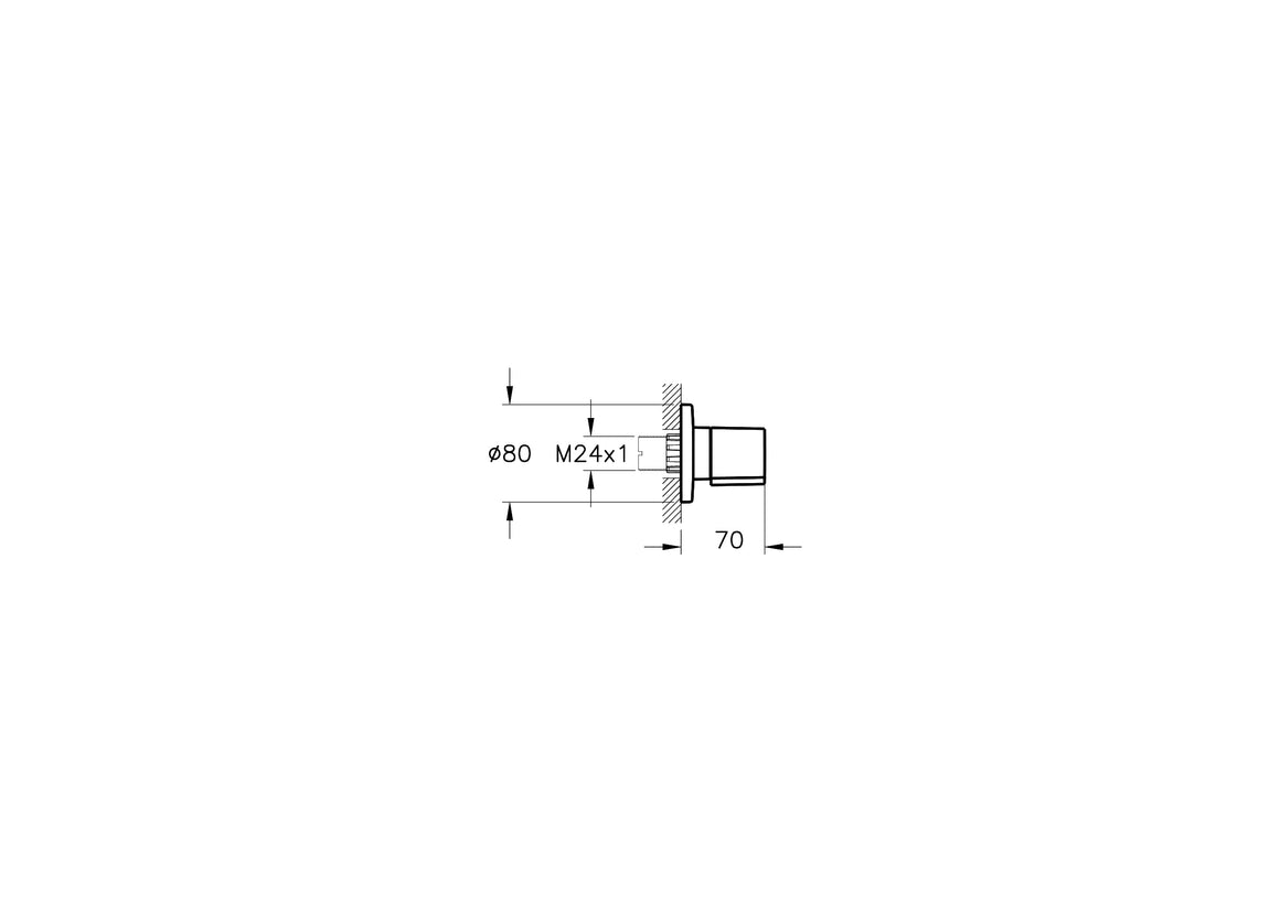VitrA Istanbul Stopkraan Chroom - Zichtbaar Deel – Technische tekening – A41461 #variant_57380297867588