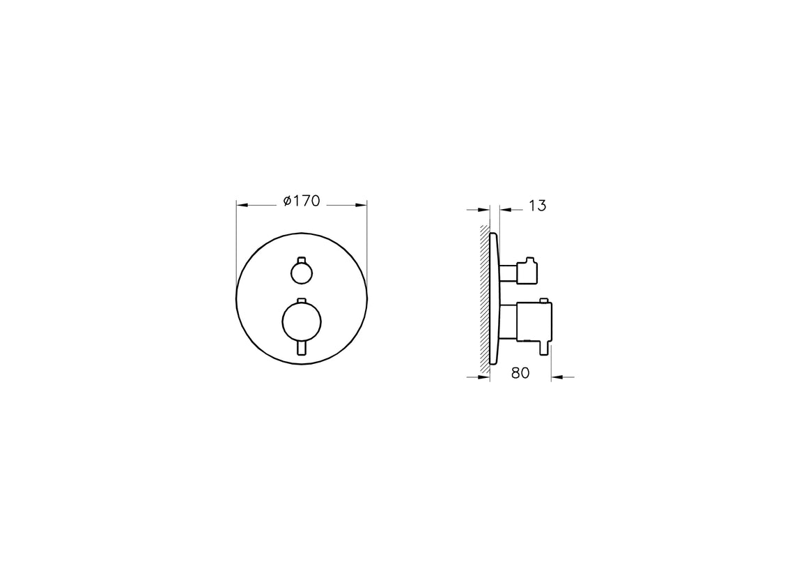 VitrA Origin Douche/Bad Kraan – Technische tekening – A42671 #variant_57380268310852