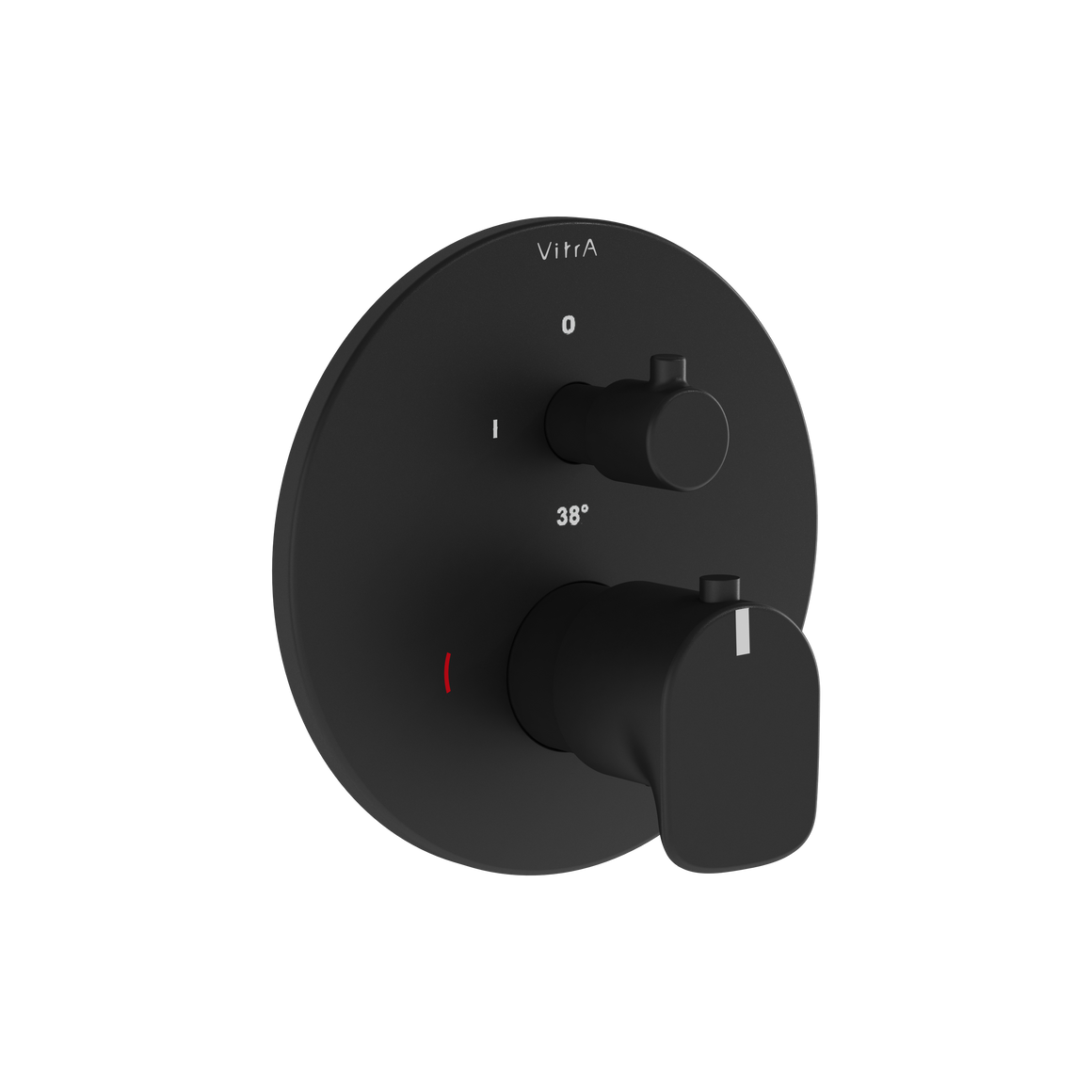 VitrA Root Round Douche/Bad Kraan, Zwart #variant_57380263788868