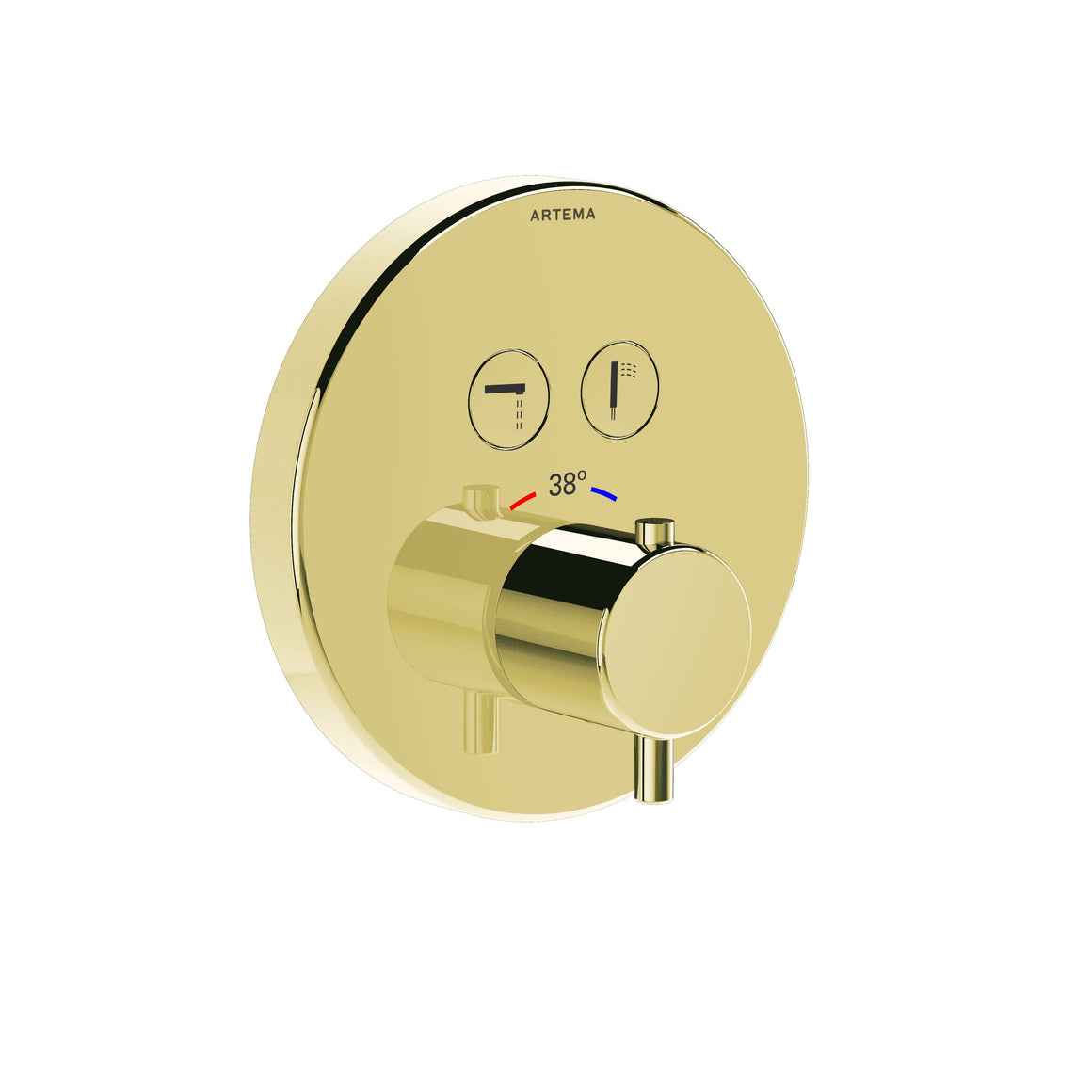 VitrA Root Round Aquacontrol Douche/Bad Kraan, Goud #variant_57380264083780
