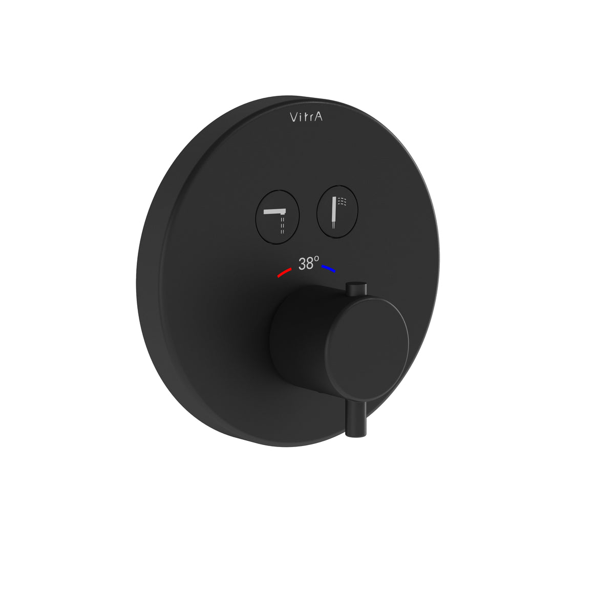 VitrA Root Round Aquacontrol Douche/Bad Kraan, Zwart #variant_57380264051012