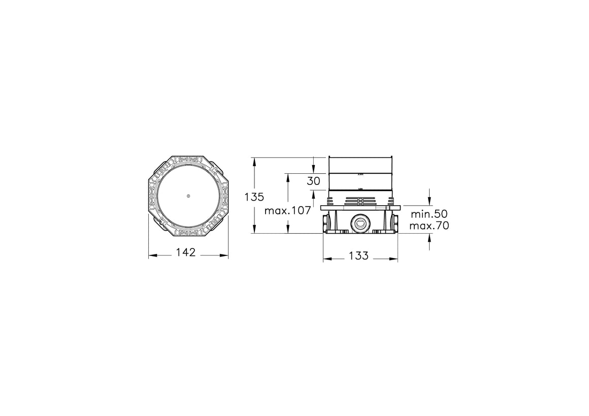 VitrA Douche/Bad Kraan - Verborgen Deel – Technische tekening – A42806 #variant_57380299604292