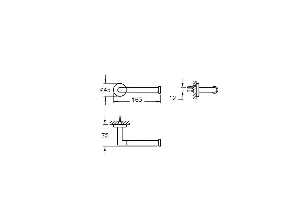 VitrA Minimax Reserverolhouder – Technische tekening – A44789 #variant_57380292526404