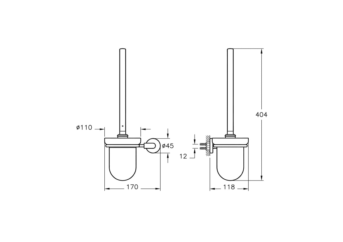 VitrA Minimax Toiletborstelhouder – Technische tekening – A44790 #variant_57380292264260