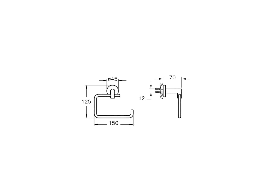 VitrA Minimax Toiletrolhouder – Technische tekening – A44796 #variant_57380292231492