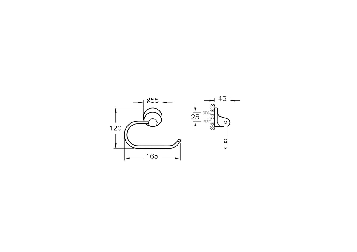 VitrA Marin Toiletrolhouder – Technische tekening – A44946 #variant_57380292985156