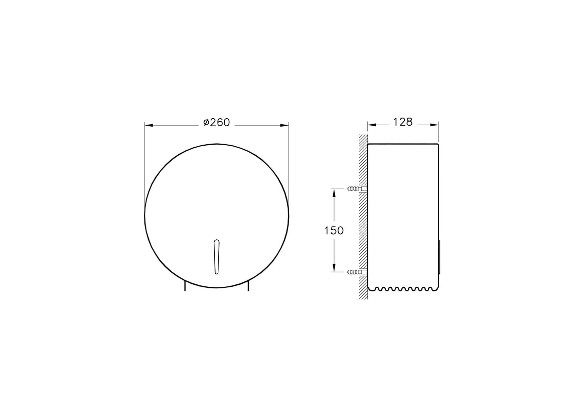 VitrA Arkitekta Toiletrolhouder – Technische tekening – A44971 #variant_57380301701444