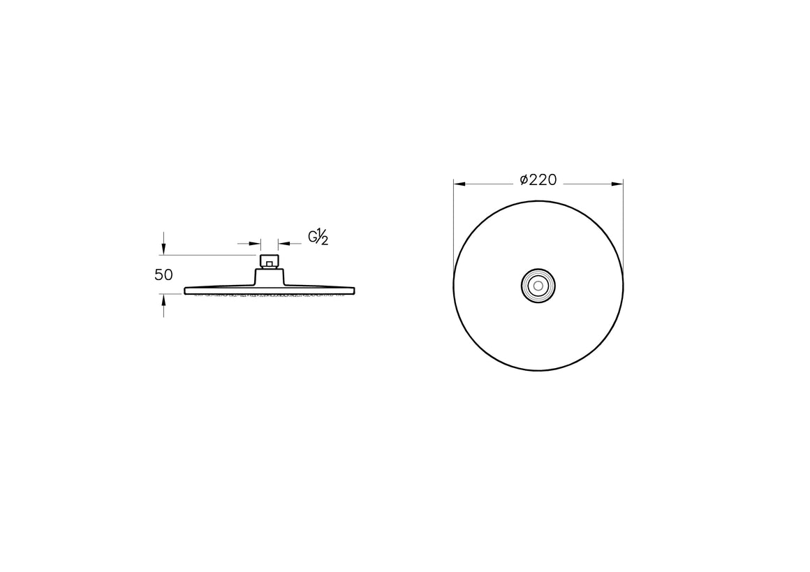 VitrA Rain L Hoofddouche – Technische tekening – A45708WSA #variant_57380288364868