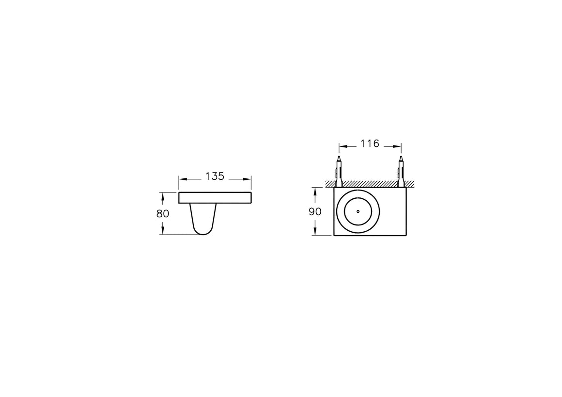 VitrA Istanbul Tandenborstelhouder – Technische tekening – A48017 #variant_57380294558020