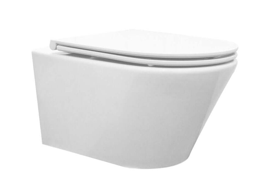Wandtoilet Wiesbaden Vesta met Soft Close Toiletbril in glanzend wit design