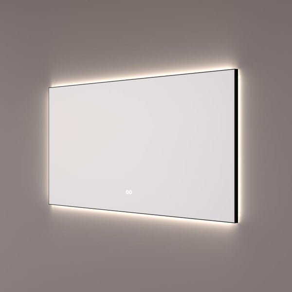 Hipp Design SPV 12500 BL rechthoekige mat zwarte spiegel met indirecte kleurenwissel verlichting en verwarming