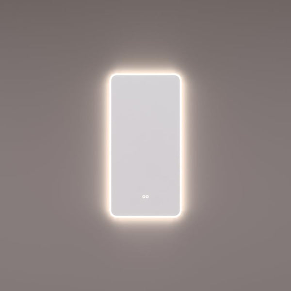 Hipp Design SPV 16001 spiegel met afgeronde hoeken met directe en indirecte kleurenwissel verlichting en verwarming