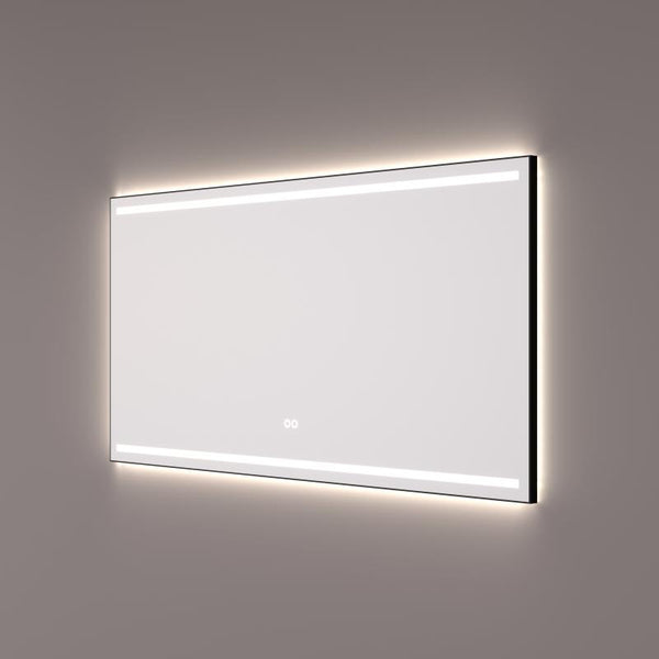 Hipp Design SPV 7000 BL rechthoekige mat zwarte spiegel met LED-strips en indirecte verlichting met verwarming