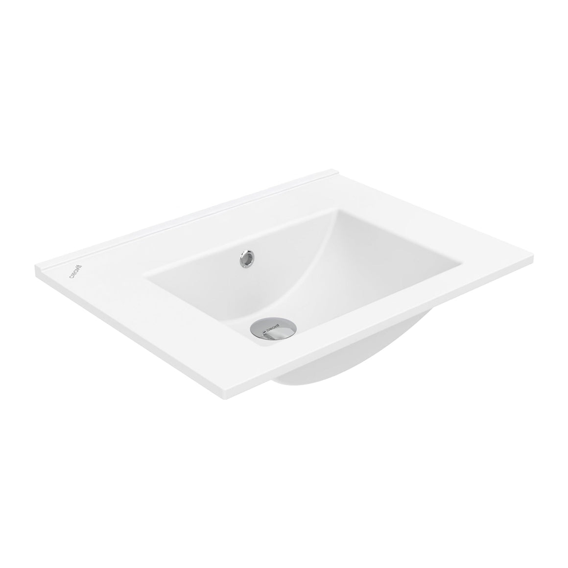 Su Wastafel - 1 Wasbak - zonder Kraangat - Keramiek - 60X45CM - Glanzend WIT