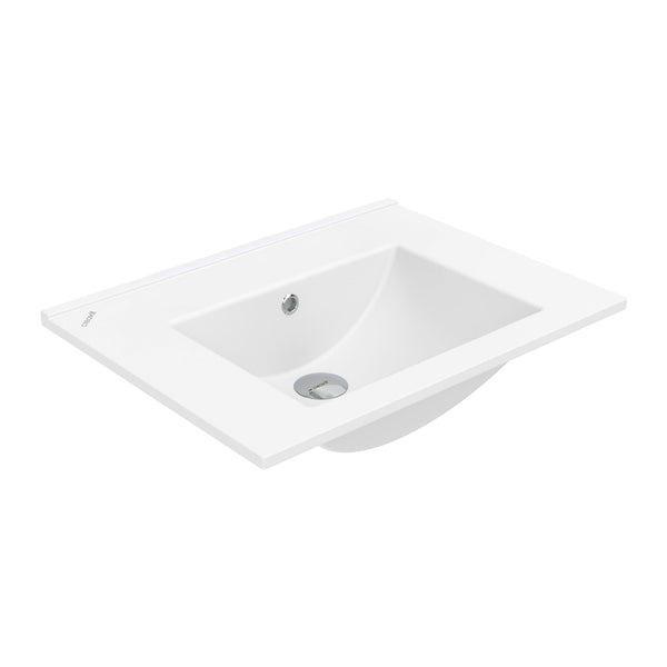 Creavit Su Wastafel - 1 Wasbak - zonder Kraangat - Keramiek - 60 × 45 cm - Glanzend Wit