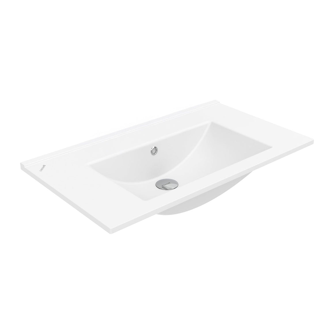 Su Wastafel - 1 Wasbak - zonder Kraangat - Keramiek - 80X45CM - Glanzend WIT