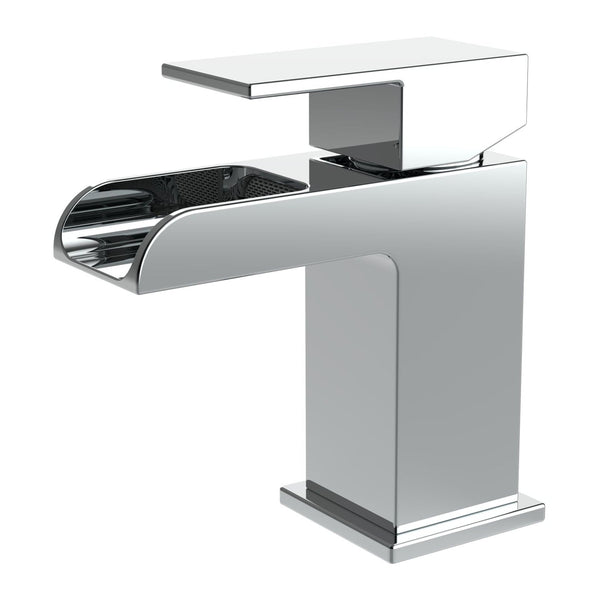 Aloni Square Waterval Wastafelmengkraan - Chroom