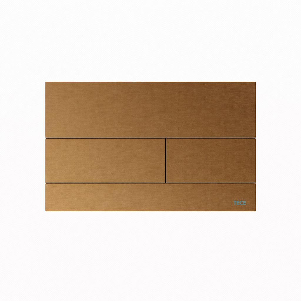 TECE Square II metalen WC-bedieningsplaat GEBORSTELD MESSING - productfoto
