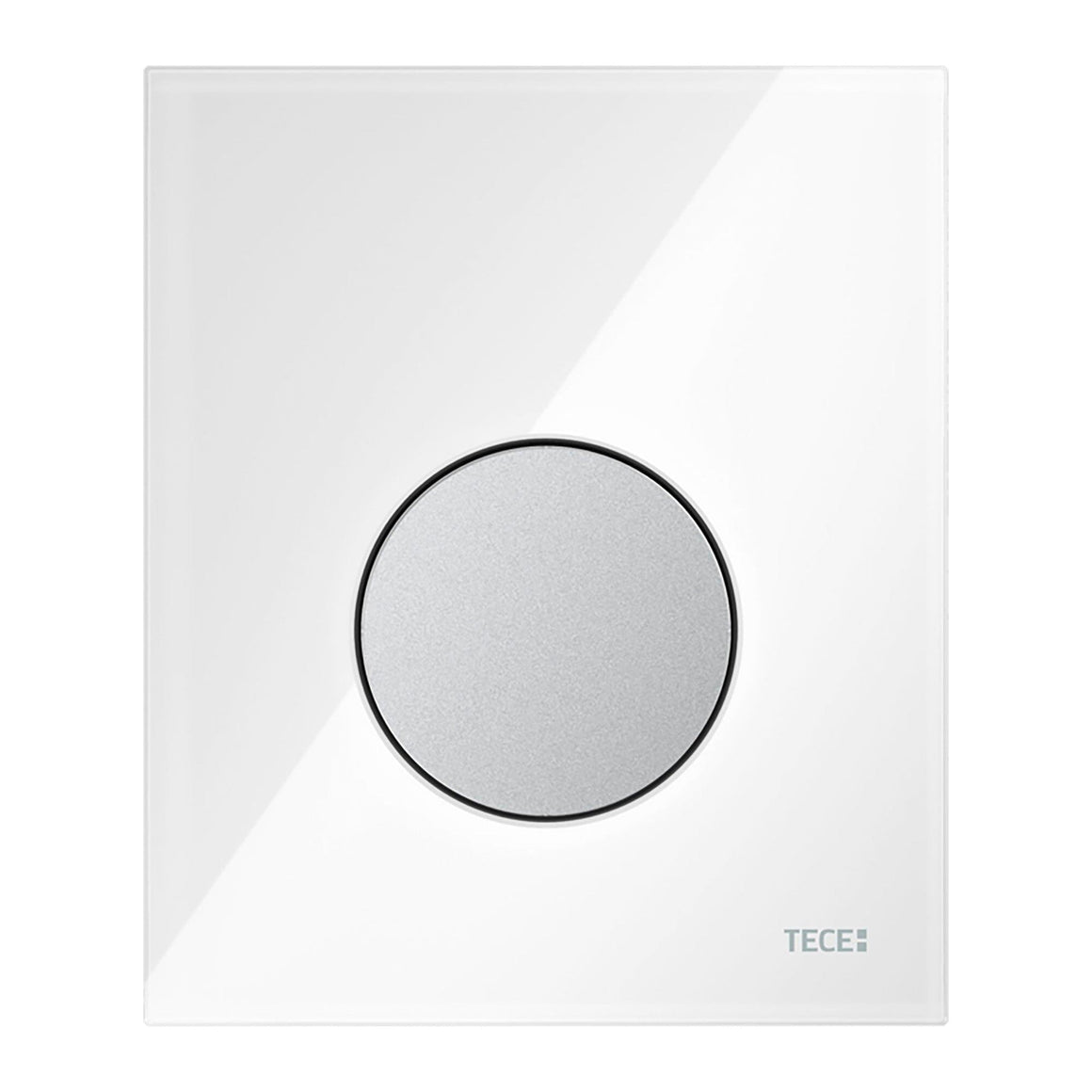TECE Loop glazen urinoirbedieningsplaat inclusief cartouche GLAS GLANZEND WIT - TOETS MAT CHROOM - productfoto