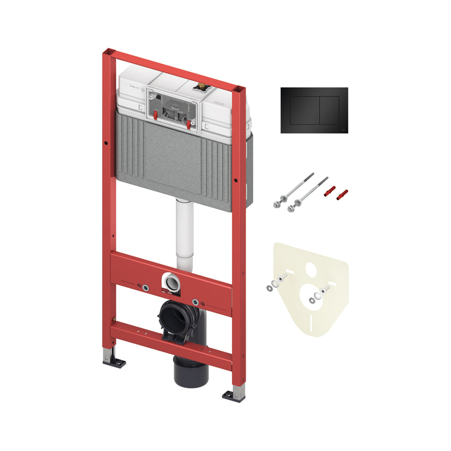 TECE TECEBASE ECO/WERFMODEL WC-INBOUWFRAME MET BASE-RESERVOIR - BOUWHOOGTE 1120 MM - INCLUSIEF WC-BEDIENINGSPLAAT TECENOW MAT ZWART