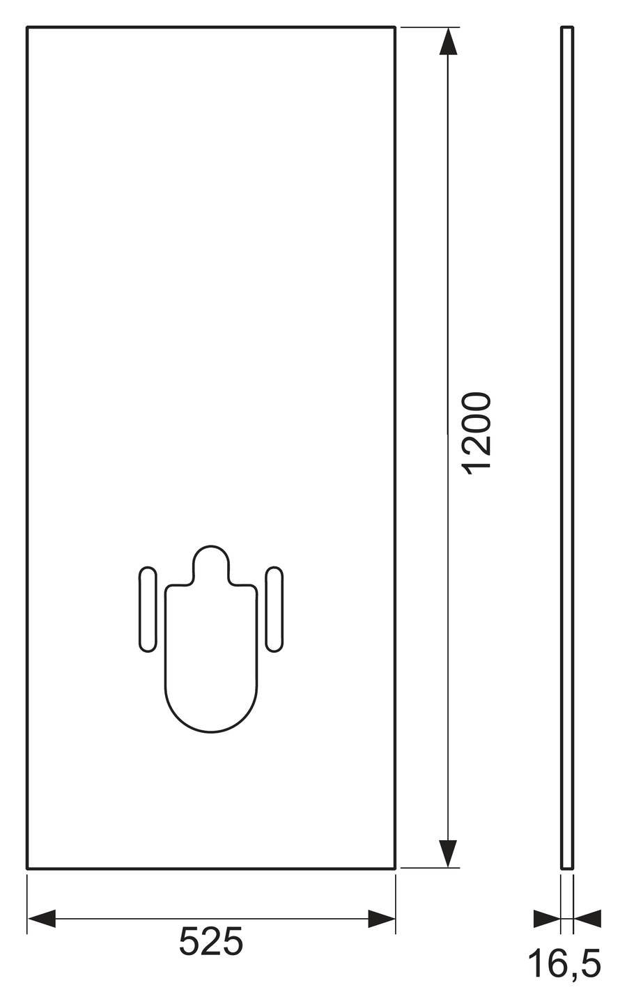 TECE TECE retrofitplaat, alle kleuren - technische tekening