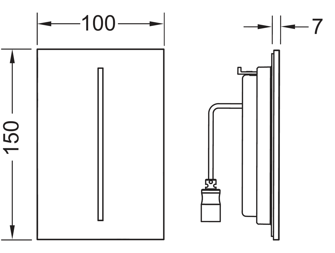 TECE TECEfilo urinoir glas, alle kleuren - technische tekening