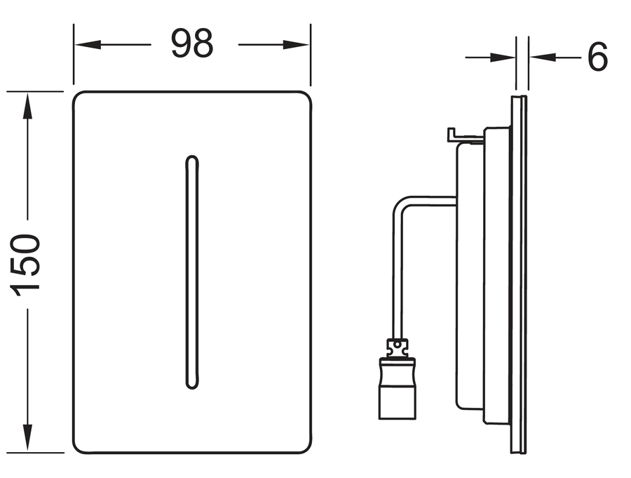 TECE TECEfilo urinoir solid, alle kleuren - technische tekening