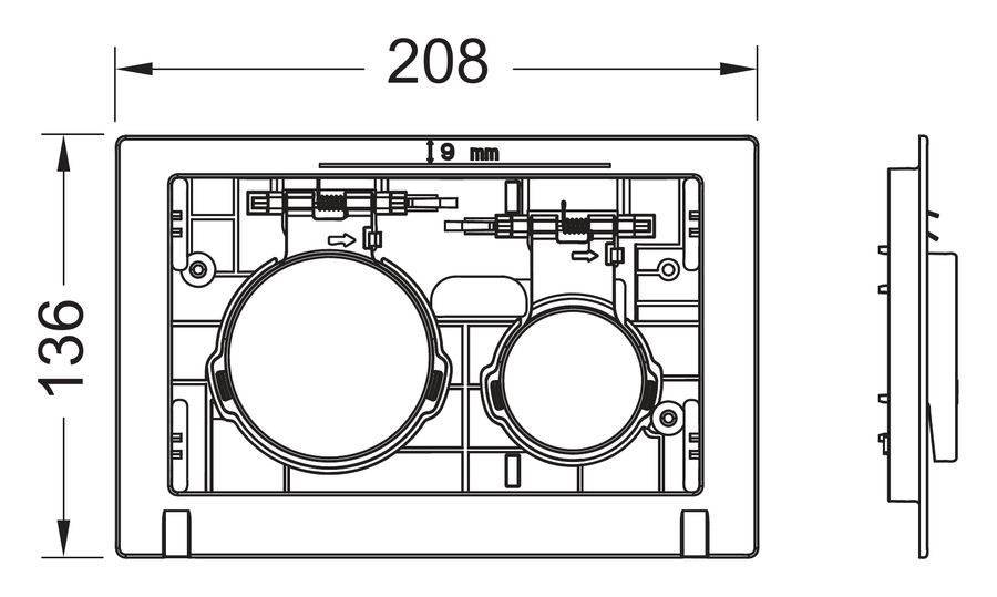 TECE TECEloop bedieningselement, alle kleuren - technische tekening