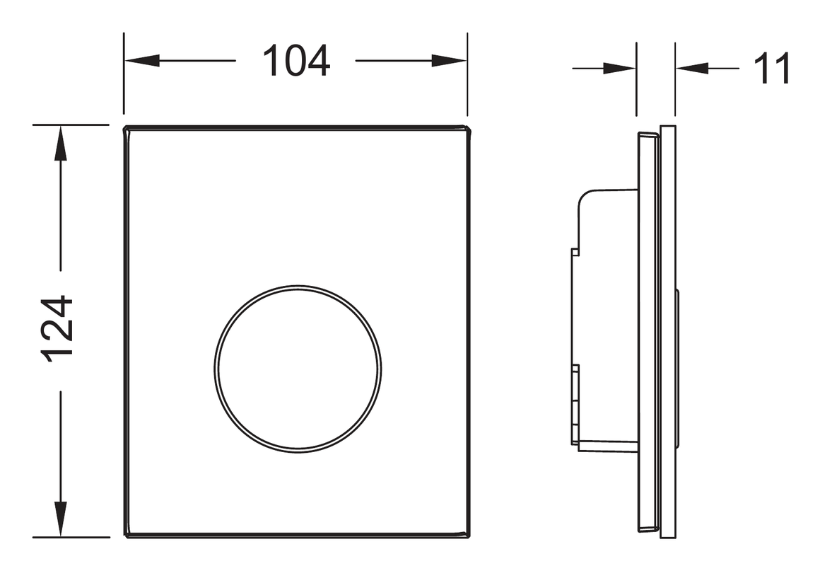 TECE TECEloop urinoir glas, alle kleuren - technische tekening