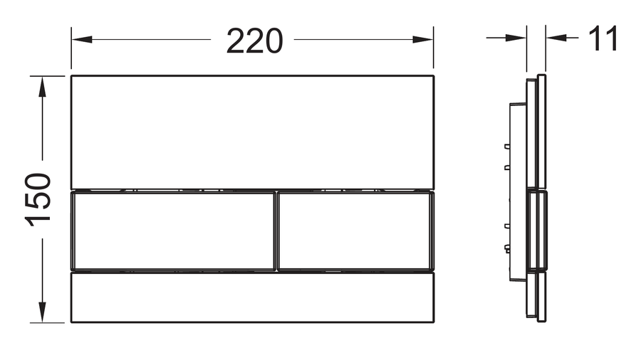 TECE TECEsquare glas, alle kleuren - technische tekening