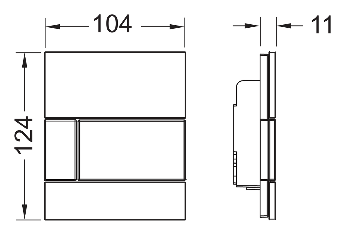 TECE TECEsquare urinoir glas, alle kleuren - technische tekening