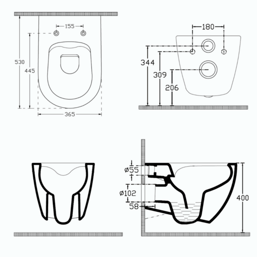 Isvea Sentimenti Hangtoilet - Taupe