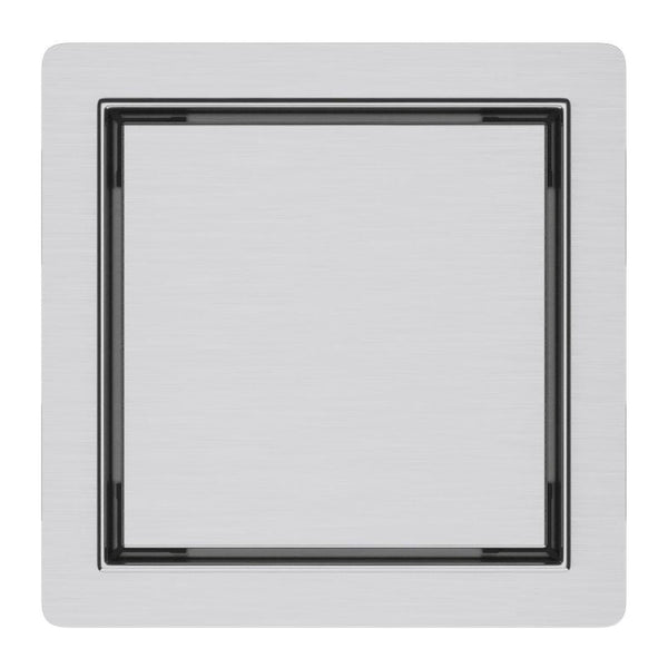 Aloni Doucheput - met Tegelrooster - 15 × 15 cm - Geborsteld RVS