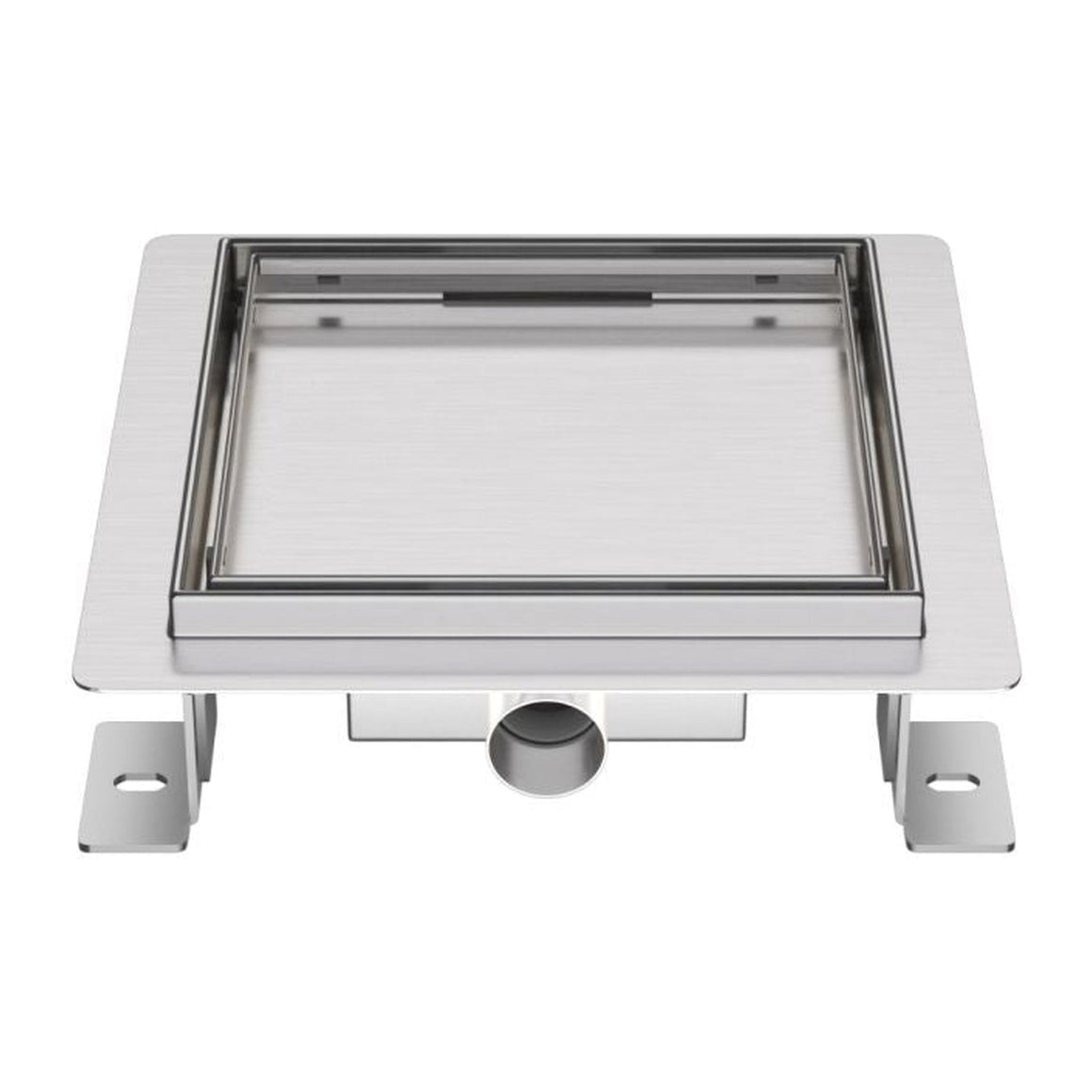 ALONI DOUCHEPUT - MET TEGELROOSTER - 15X15CM - GEBORSTELD RVS - detailafbeelding