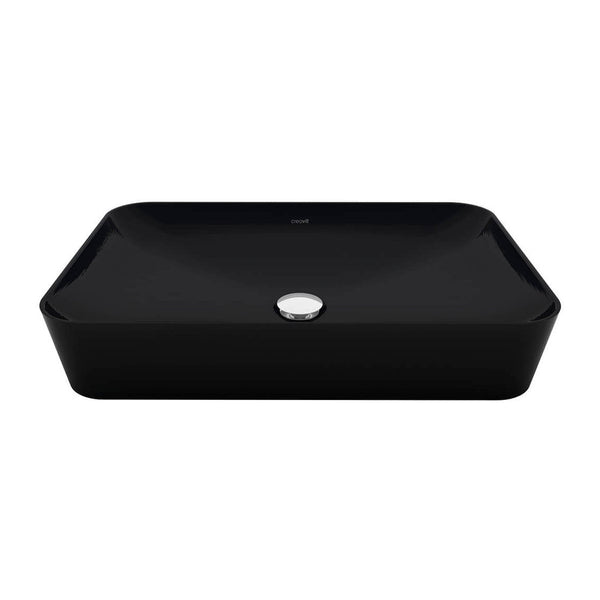 Vasque à poser Creavit Ultra - sans trop-plein - sans plage de robinetterie - céramique - 60×11×40 cm - Noir anthracite