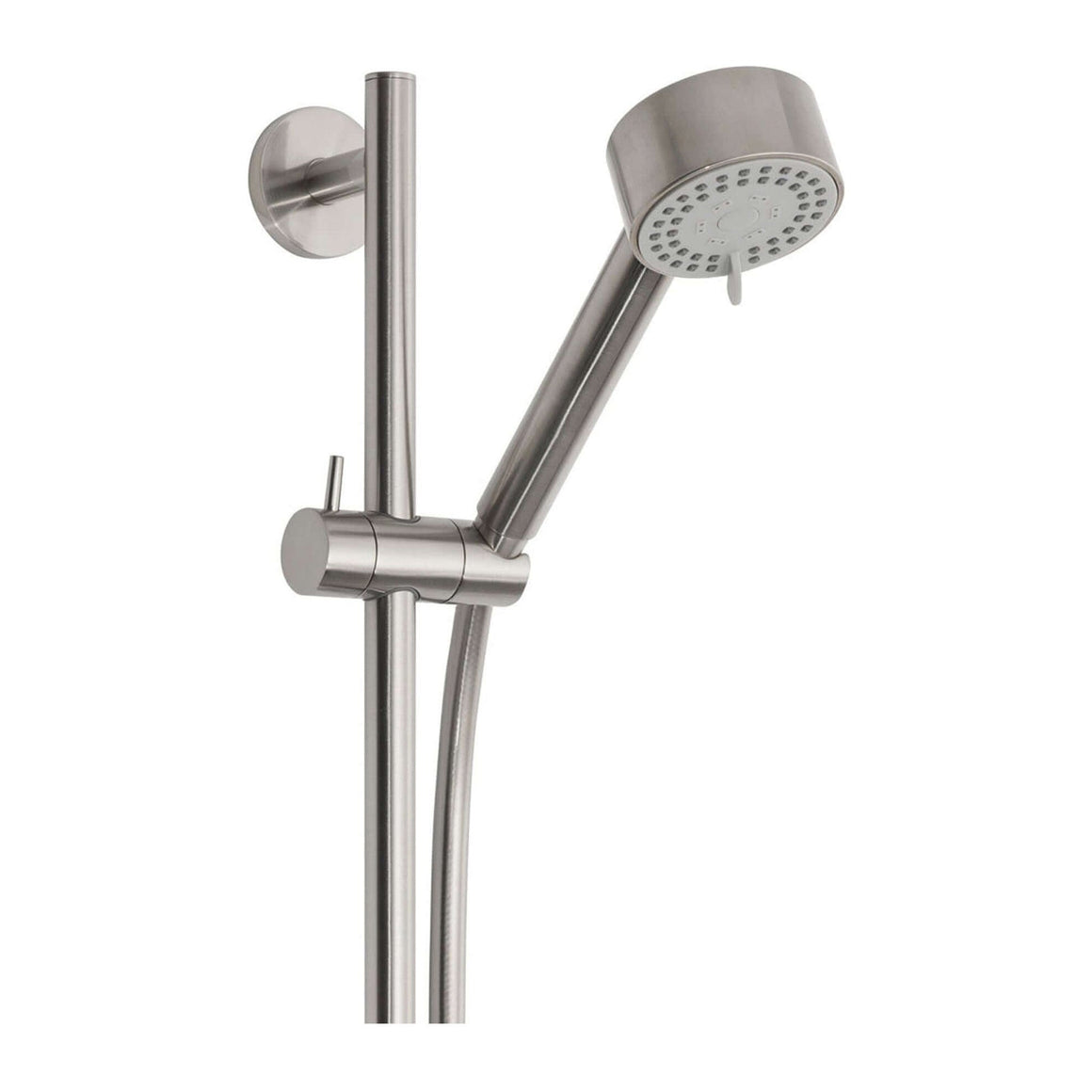 UniMatch Cadans glijstangset compleet met handdouche 3 standen Ø 8 cm geborsteld staal PVD