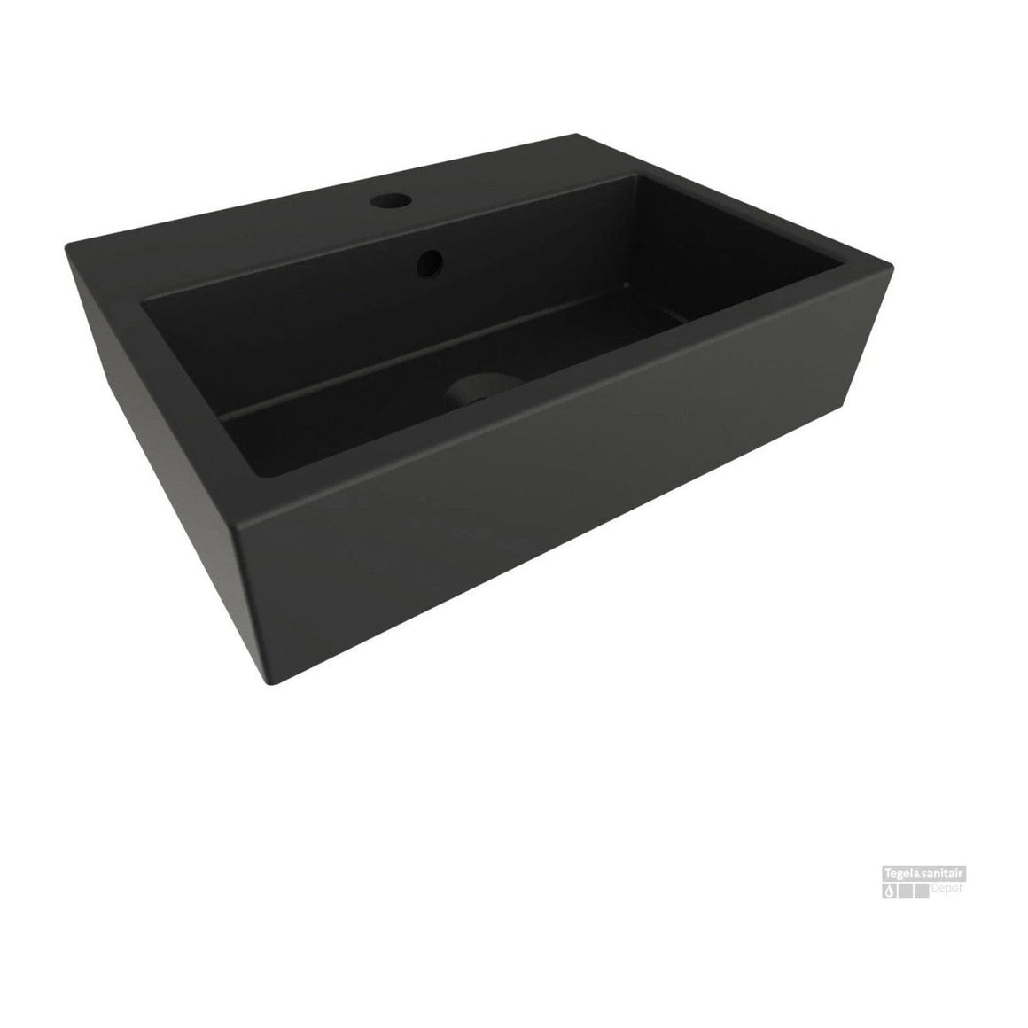 Bocchi wastafelkom met kraangat 60 × 42 cm Mat antraciet