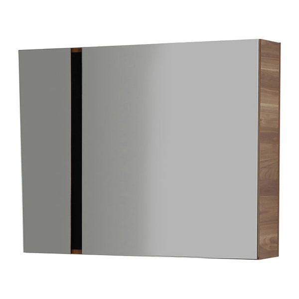 Creavit Verti 100 Spiegelschrank Nussbaum-Schwarz 98 × 80 × 17 cm