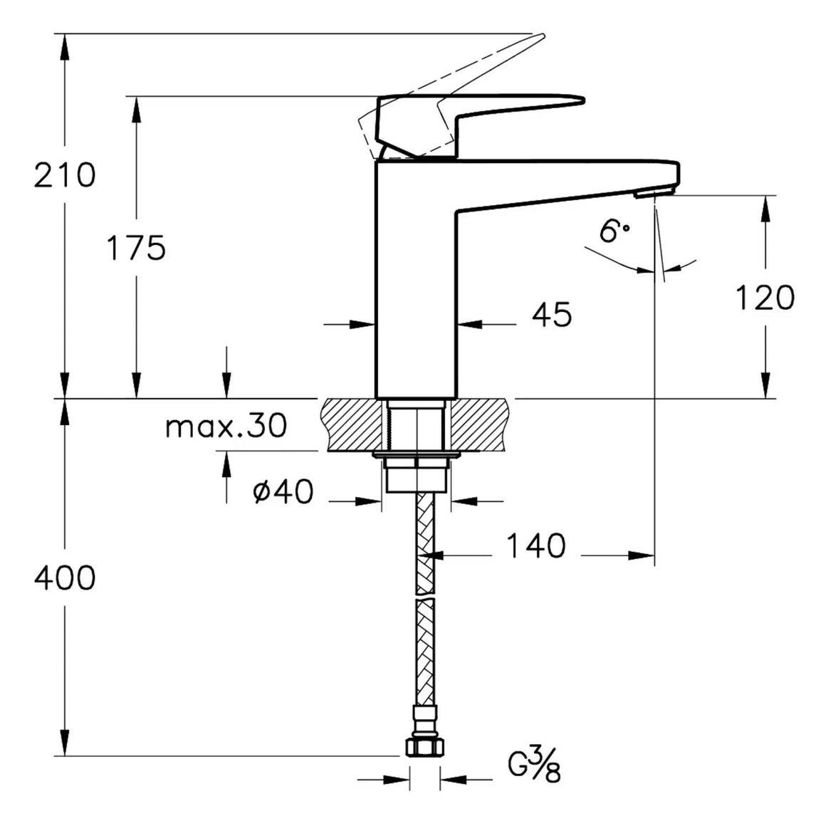 VitrA Root Square Wastafelkraan