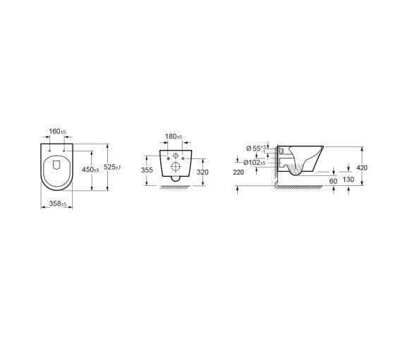 Vesta Randloos Wandtoilet Wiesbaden met Soft Close & Quick Release Toiletbril Glanzend Wit