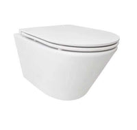 Vesta randloos wandtoilet Wiesbaden met Tornado Flush, Soft Close & Quick Release toiletbril in mat wit
