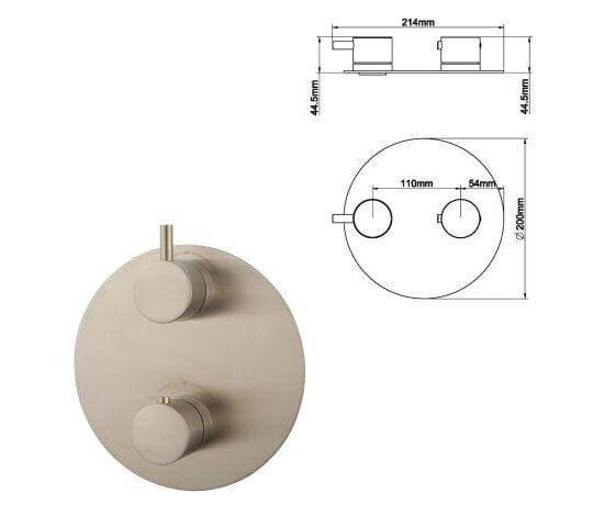 Caral Rond Wanduitloop Inbouw Regendoucheset Wiesbaden in RVS PVD Coating