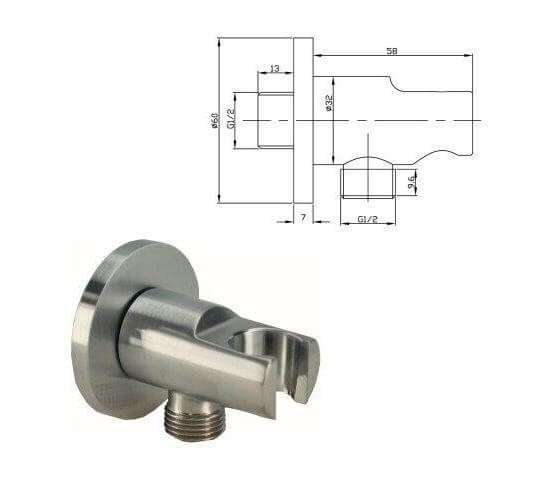 Caral Rond Wanduitloop Inbouw Regendoucheset Wiesbaden in RVS PVD Coating