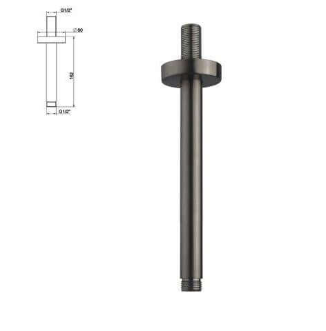 Caral Inbouw Regendoucheset Wiesbaden met Rechthoekige Plafonduitloop in Gunmetal PVD Coating