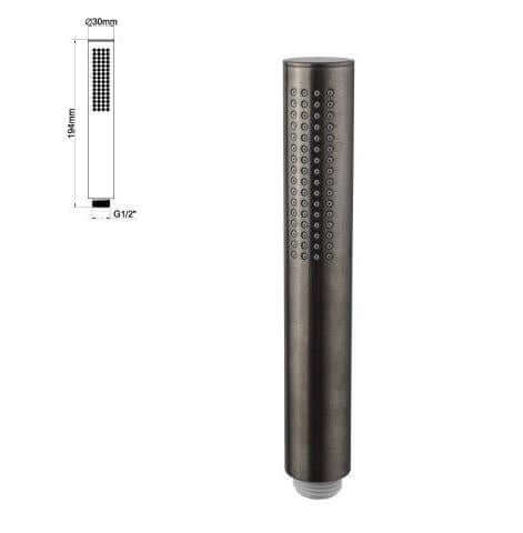 Caral Inbouw Regendoucheset Wiesbaden met Rechthoekige Plafonduitloop in Gunmetal PVD Coating