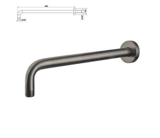 Caral Rond Wanduitloop Inbouw Regendoucheset Wiesbaden in Gunmetal PVD Coating
